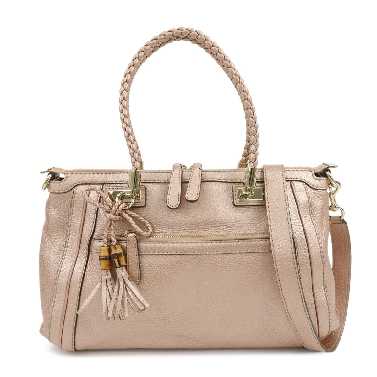 Gucci Bella Convertible Top Handle Leather Pink Bag
