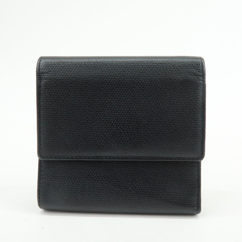 Chanel Cc Button Coin Purse Leather Black Calfskin Accessory