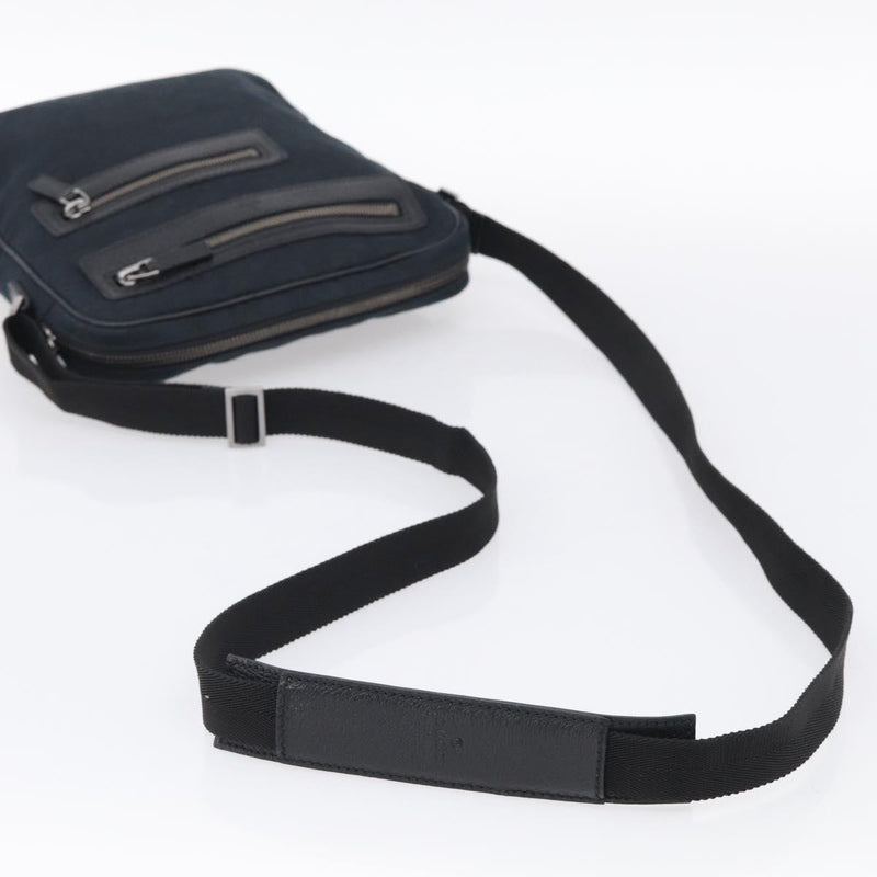 Gucci Front Zip Messenger Canvas And Leather Black