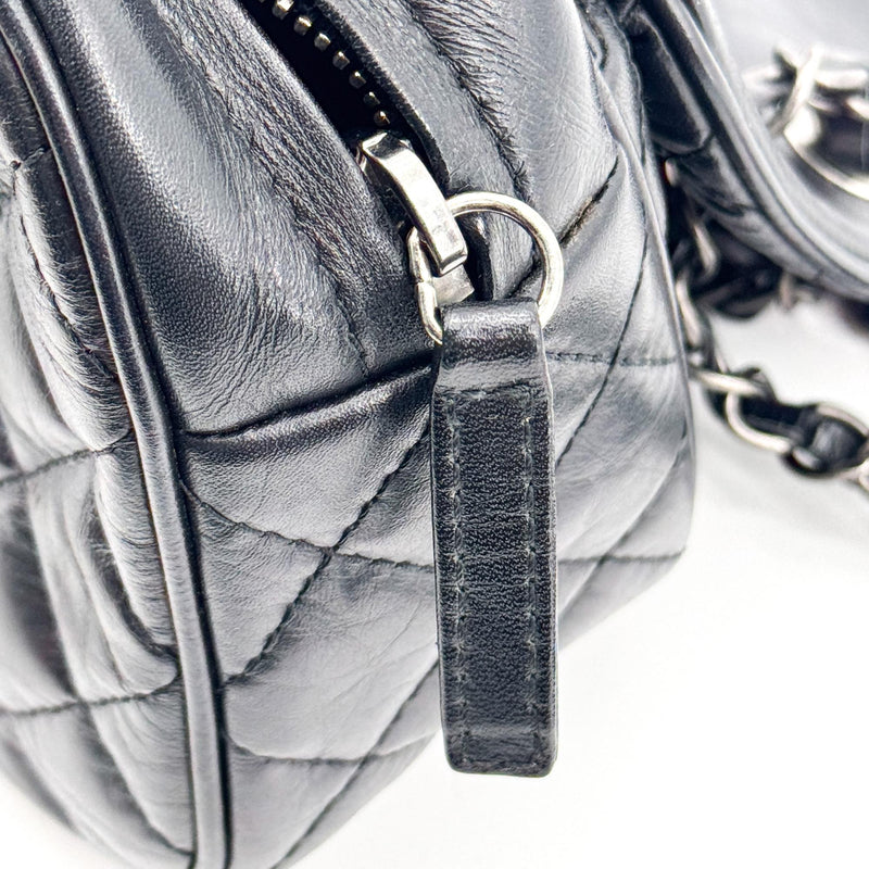 Chanel Flap Messenger Quilted Calfskin Black Leather