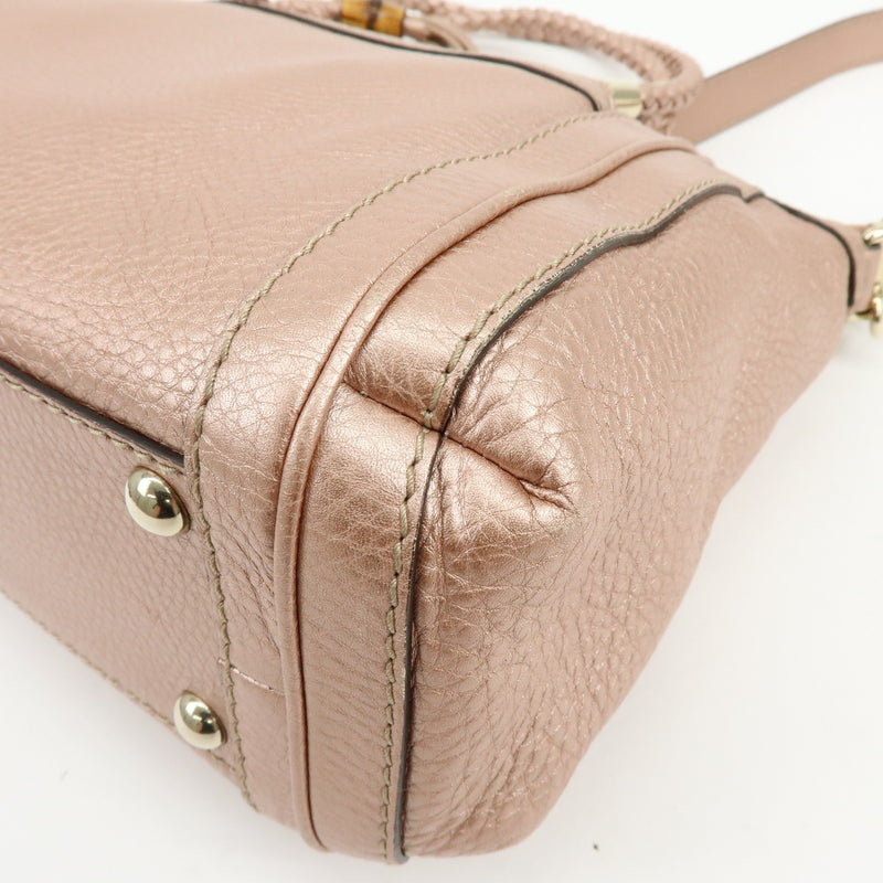 Gucci Bella Convertible Top Handle Leather Pink Bag