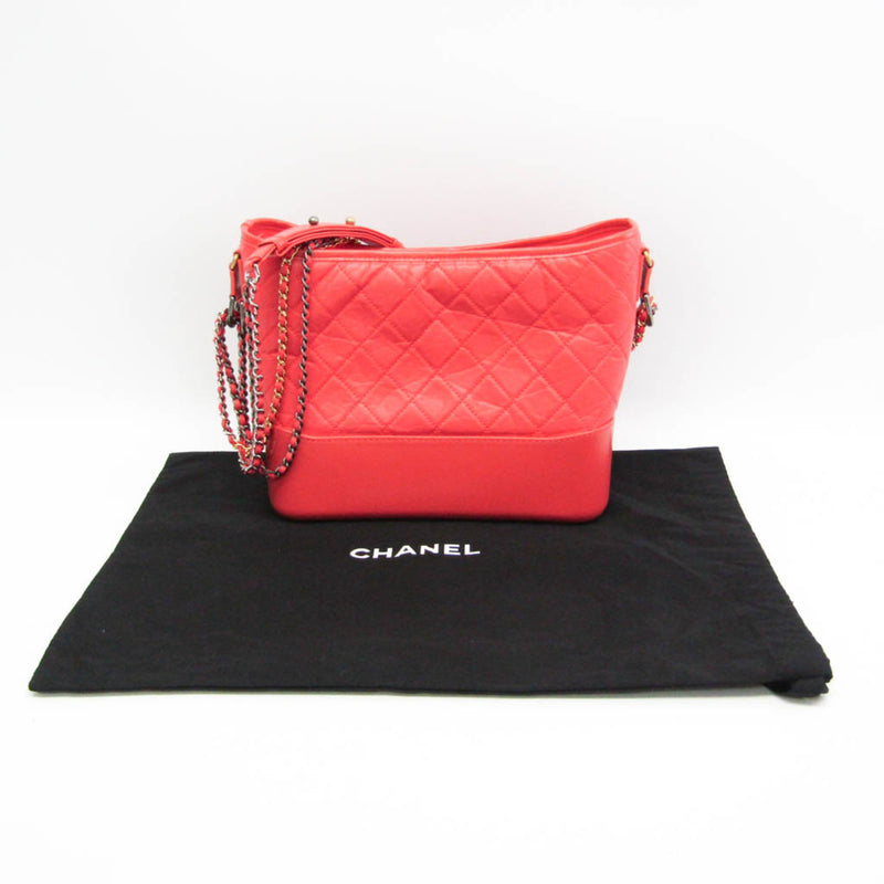 Chanel Gabrielle Hobo Quilted Aged Calfskin Red Leather