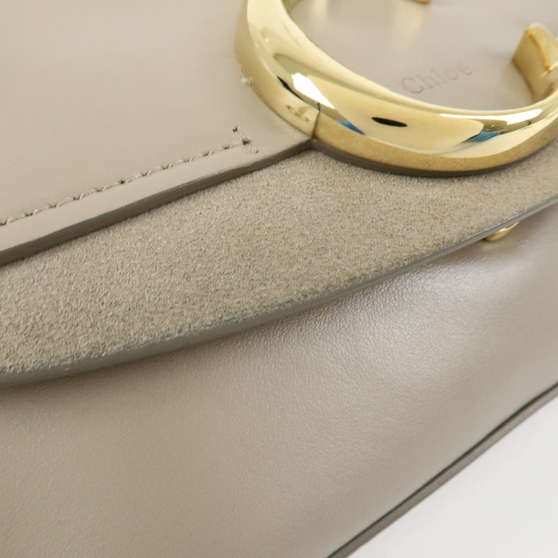 Chloe C Shoulder Bag Leather Gray