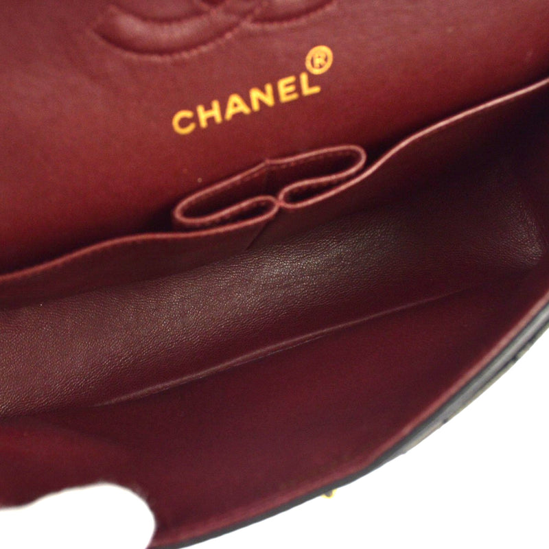 Chanel Classic Timeless Double Flap Quilted Lambskin Black Leather Bag