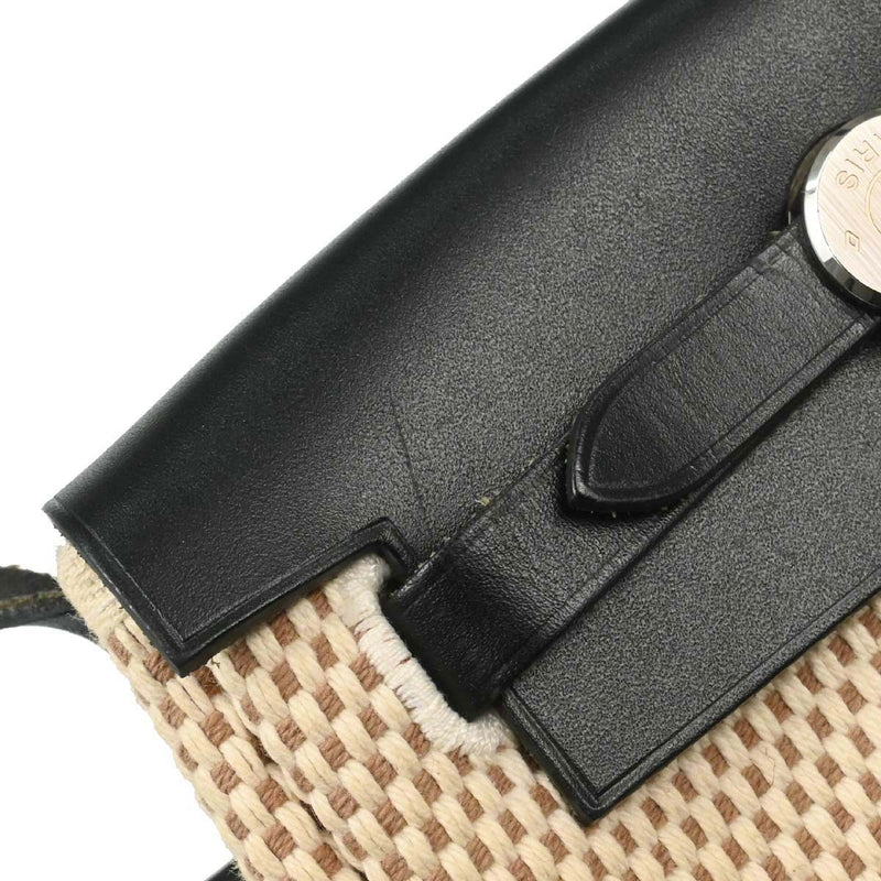 Hermes Herbag Toile And Leather Beige Canvas Bag