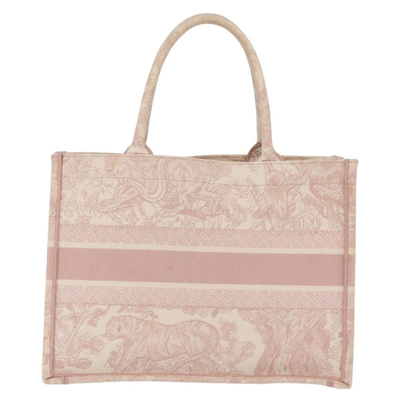Christian Dior Book Embroidered Canvas Pink Bag