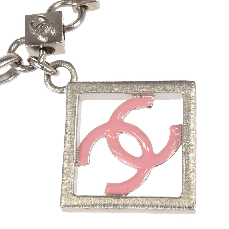 Chanel Logo Charm Chain Belt Metal Silver Silver_plated
