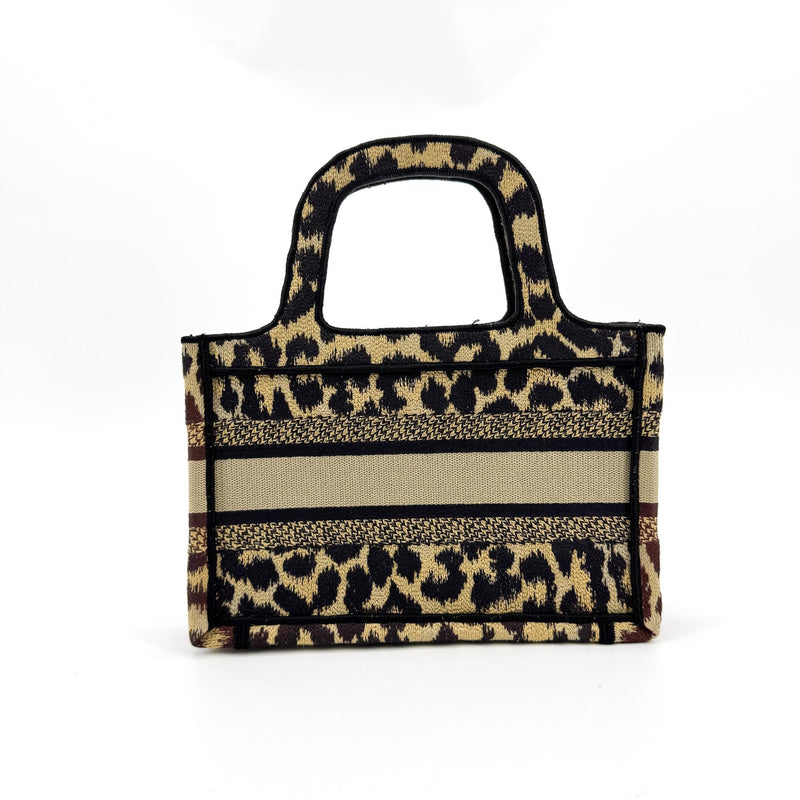 Christian Dior Book Mizza Embroidered Canvas Black Bag