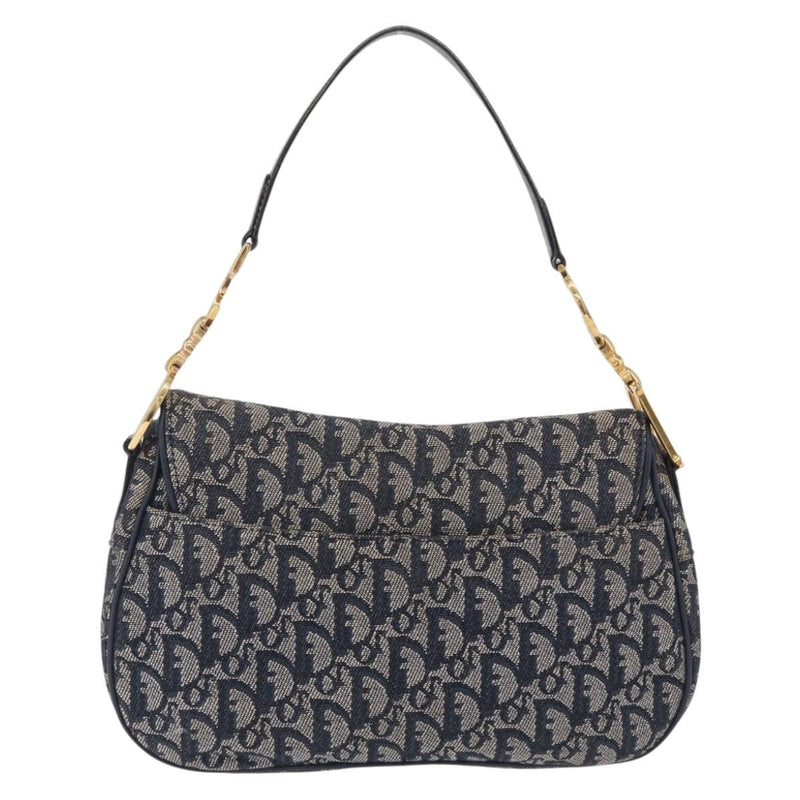 Christian Dior Vintage Double Saddle Diorissimo Canvas Navy Bag
