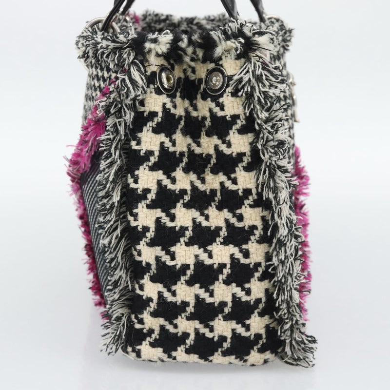 Christian Dior Diorissimo Patchwork Tweed Black Canvas Bag