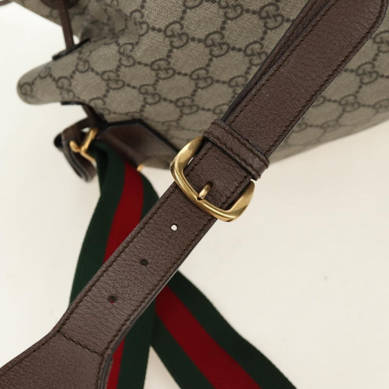 Gucci Neo Vintage Drawstring Bucket Gg Coated Canvas Beige Bag