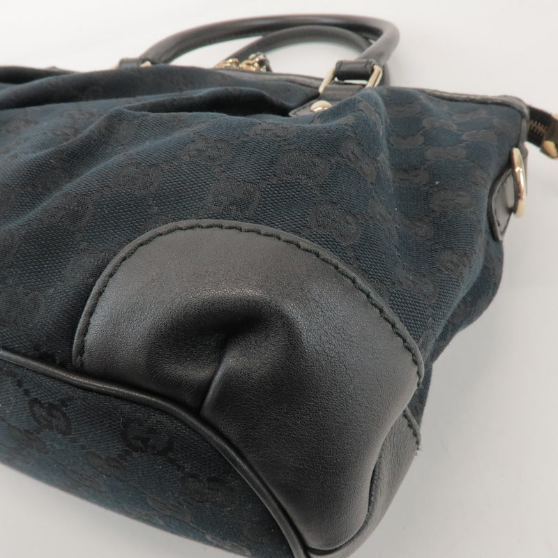 Gucci Sukey Top Handle Satchel Gg Canvas With Leather Black