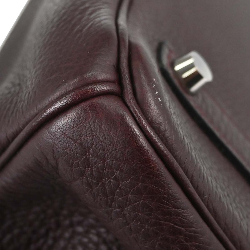 Hermes Birkin Purple Togo With Palladium Hardware Burgundy Leather Bag