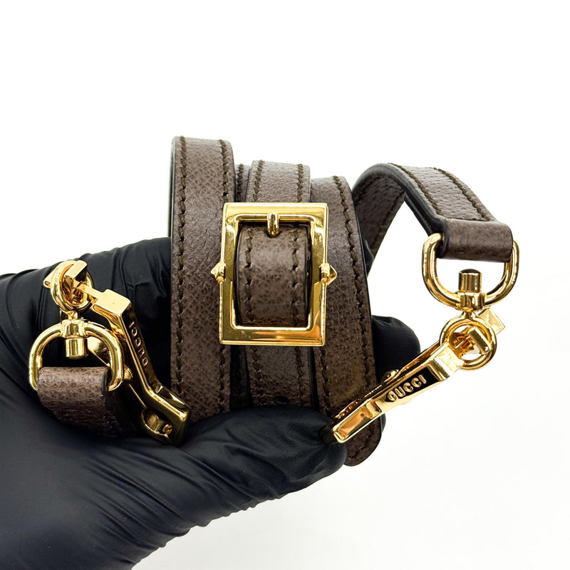 Gucci Ophidia Top Handle Gg Coated Canvas Brown Bag