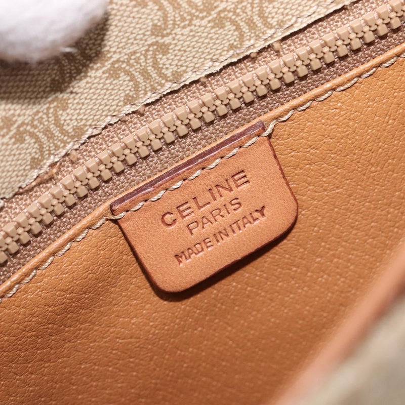 Celine Macadam Shoulder Canvas Beige Bag
