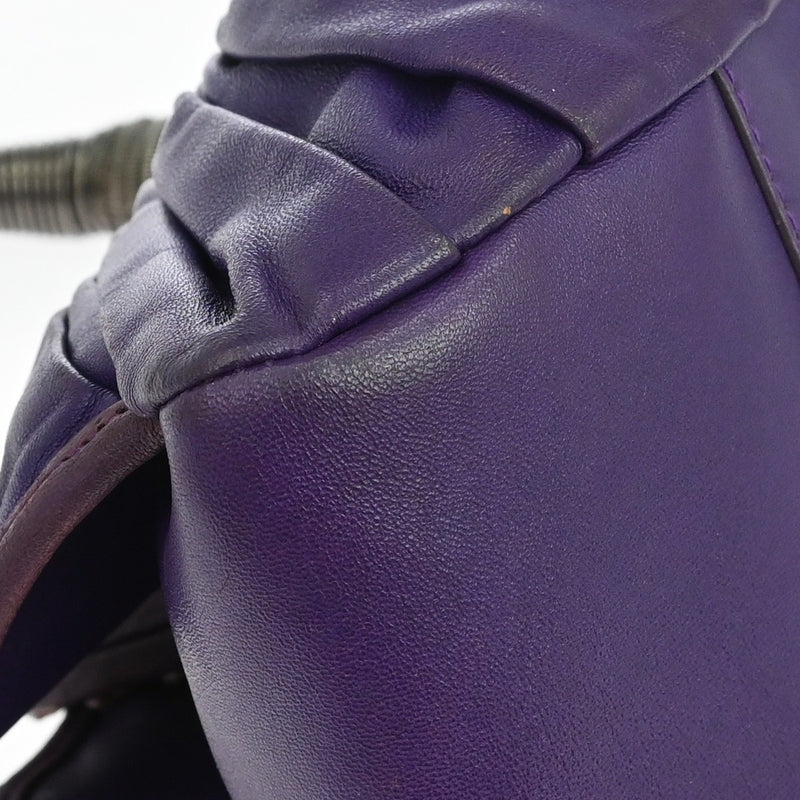 Christian Dior Plisse Frame Pleated Leather Purple Bag