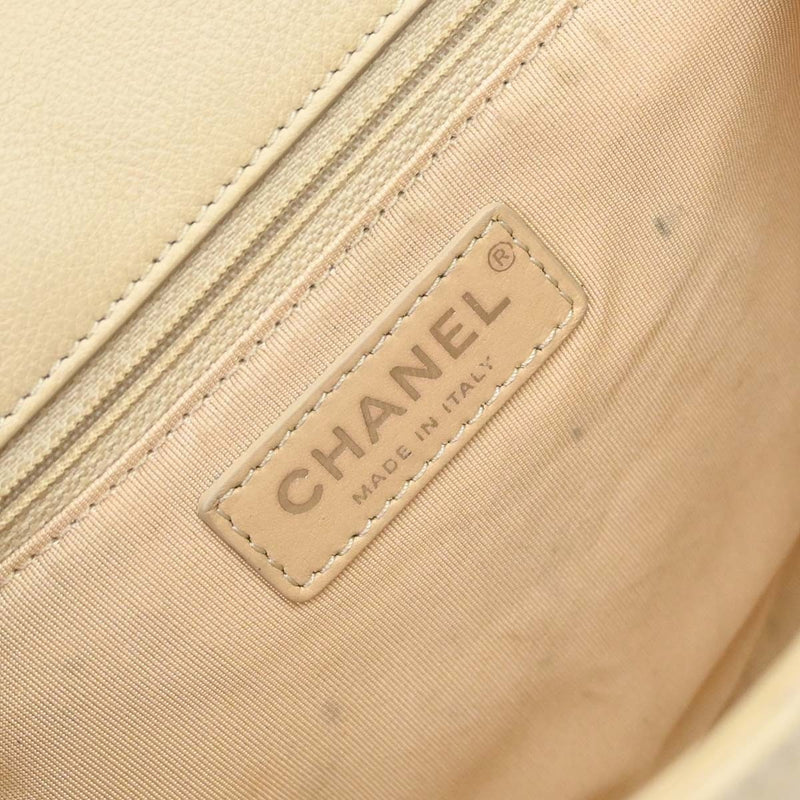 Chanel Flap Shoulder Leather Beige Bag
