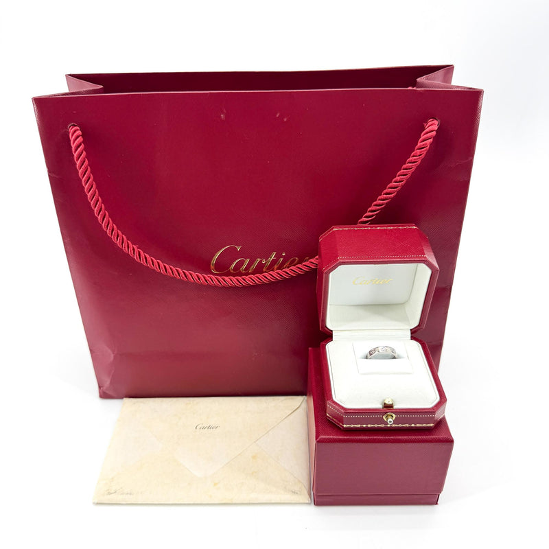 Cartier Love 3 Diamonds Band 18k White Gold With Diamond Silver Bijoux