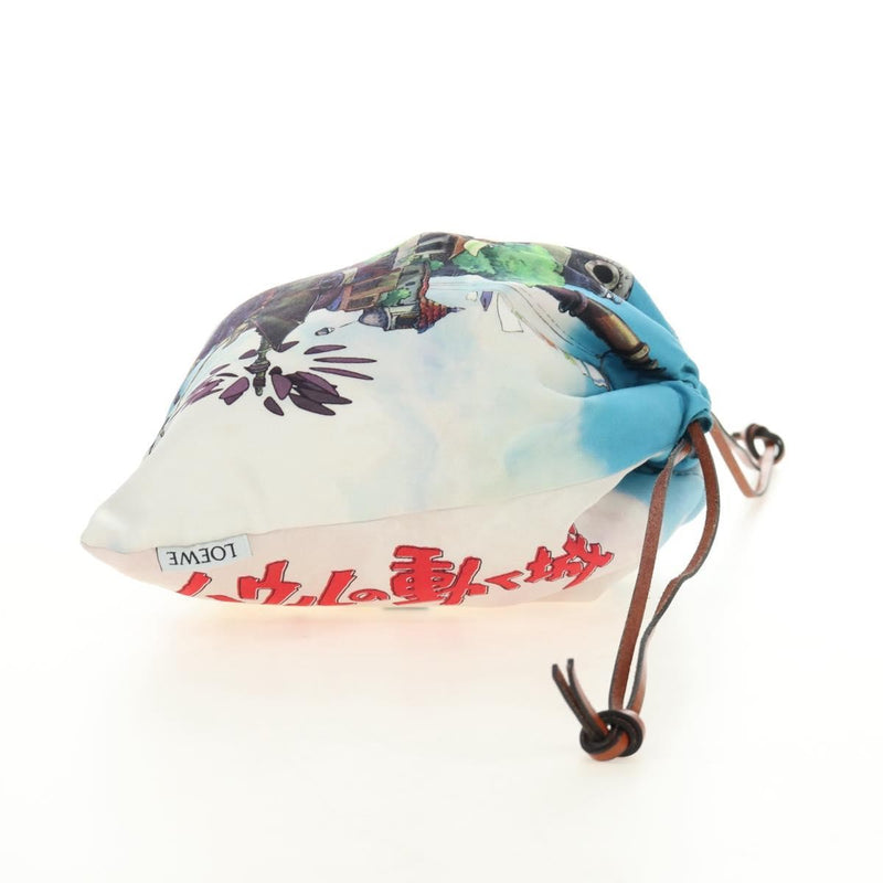 Loewe Paula Drawstring Printed Canvas Blue Bag
