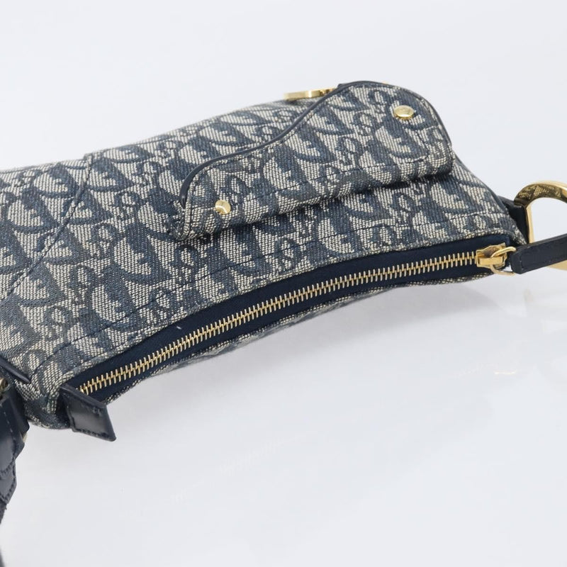 Christian Dior Saddle Messenger Oblique Canvas Navy