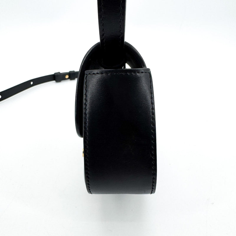 Celine Triomphe Coated Canvas Black Leather Bag