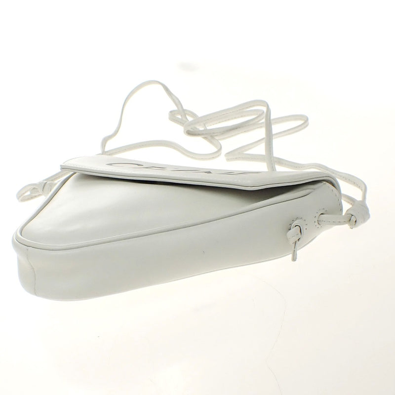 Celine Triangle Leather White Bag