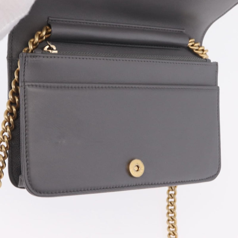 Chanel Boy Wallet On Chain Quilted Caviar Gray Leather Bag