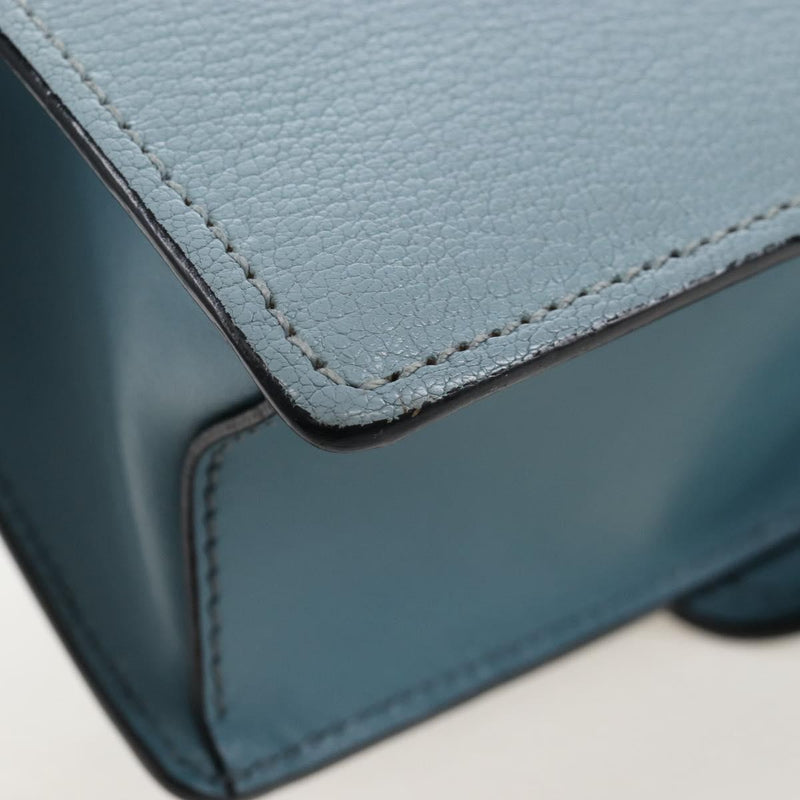 Miu Miu Madras Crystal Buckle Leather Blue Bag