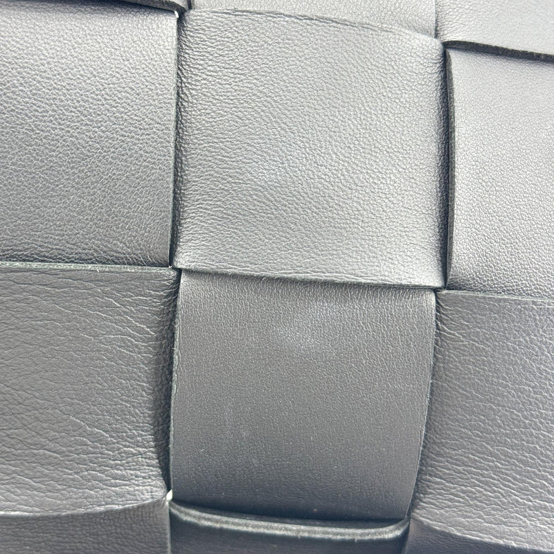 Bottega Veneta Cassette Maxi Intrecciato Leather Black Bag