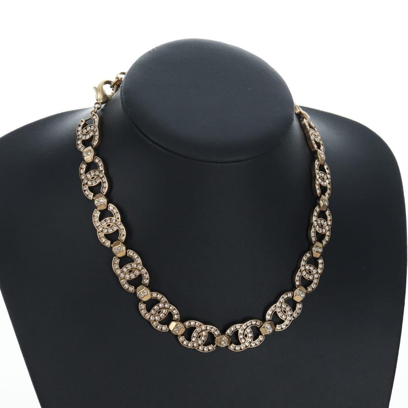 Chanel Cc Link Choker Metal With Crystals Gold Bijoux