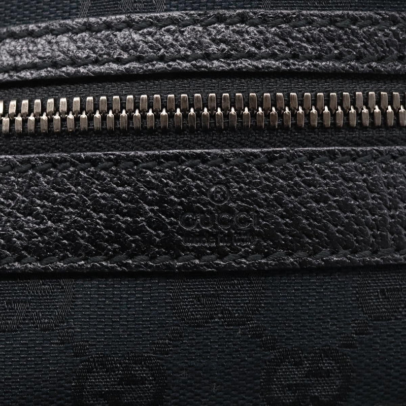 Gucci Front Zip Messenger Canvas And Leather Black