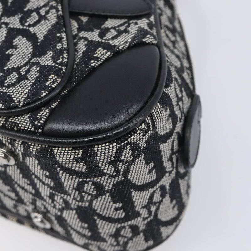 Christian Dior Trotter Double Saddle Canvas Black Bag