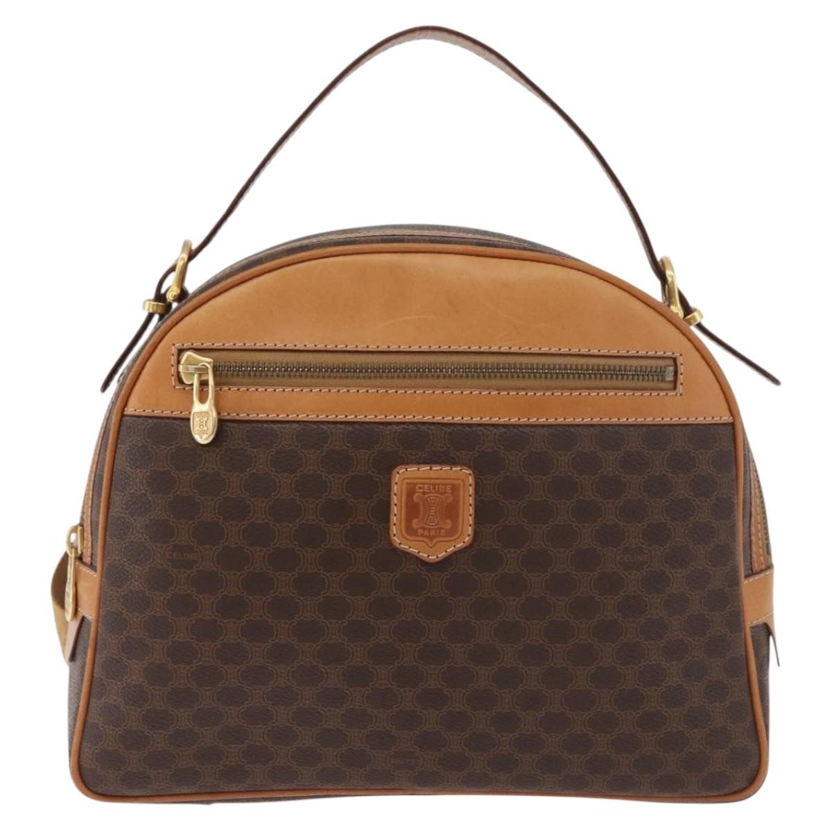 Celine Backpack Leather Brown Canvas