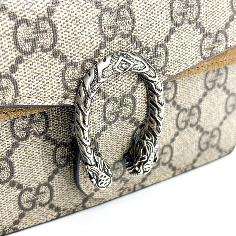 Gucci Dionysus Bag Gg Coated Canvas With Leather Brown