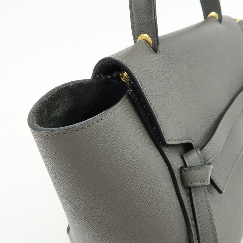 Celine Belt Textured Leather Gray Calfskin Bag