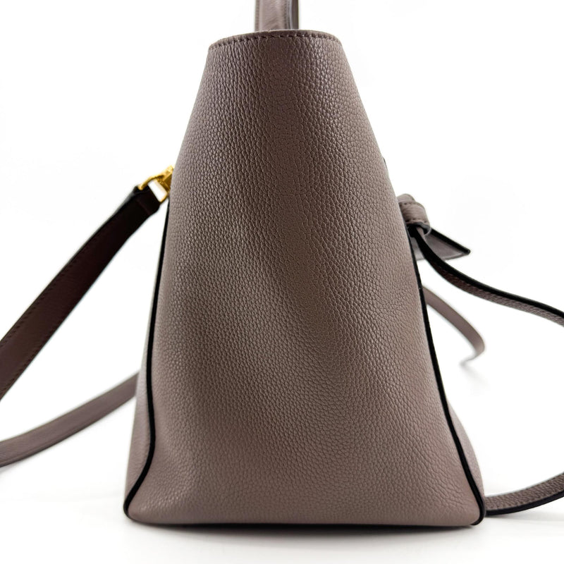 Celine Belt Textured Leather Brown Calfskin Bag