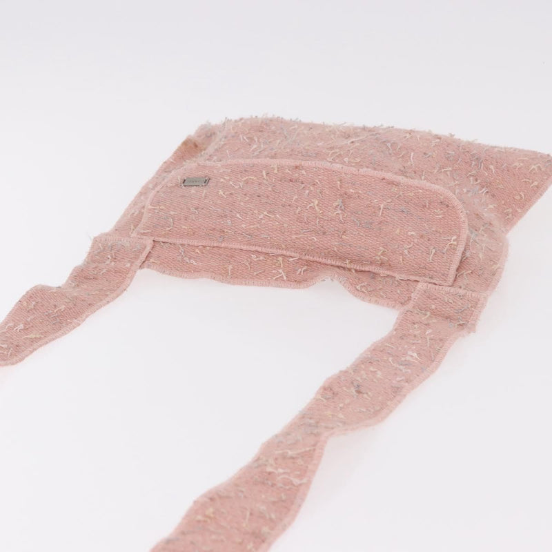 Chanel Shoulder Suede Patchwork Pink Tweed Bag