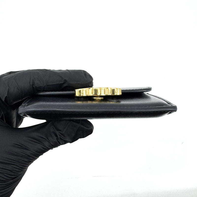 Celine Triomphe Card Case Leather Black Accessory