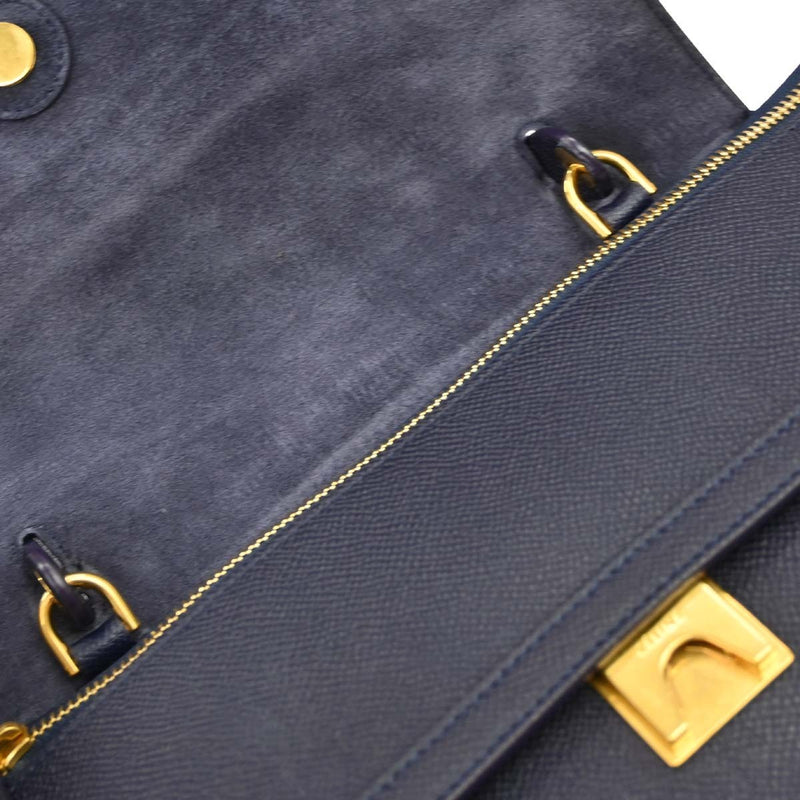Celine Belt Textured Leather Blue Bag