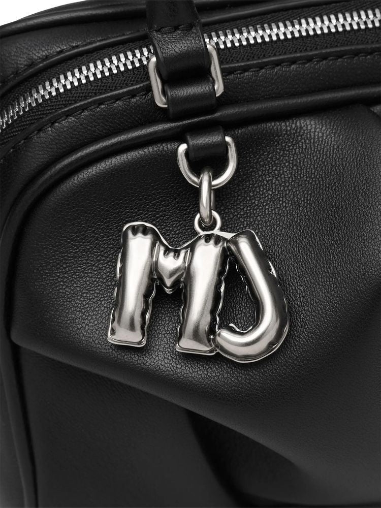 Marc Jacobs Micro Bauletto Crossbody Bag — Black Calf Leather