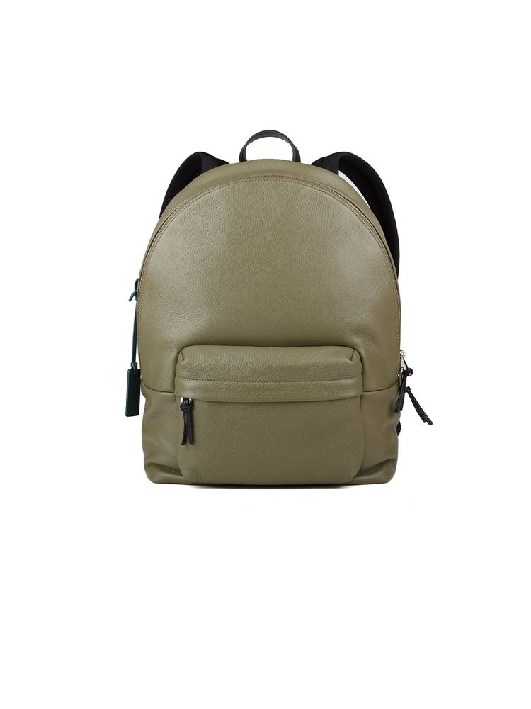 Coccinelle Grained Cowhide Backpack — Green