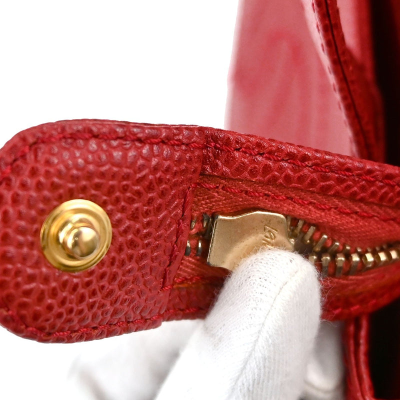 Chanel Vintage Logo Caviar Red Leather Bag
