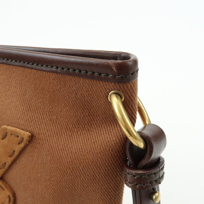 Saint Laurent Kahara Cassandra Canvas Brown Bag