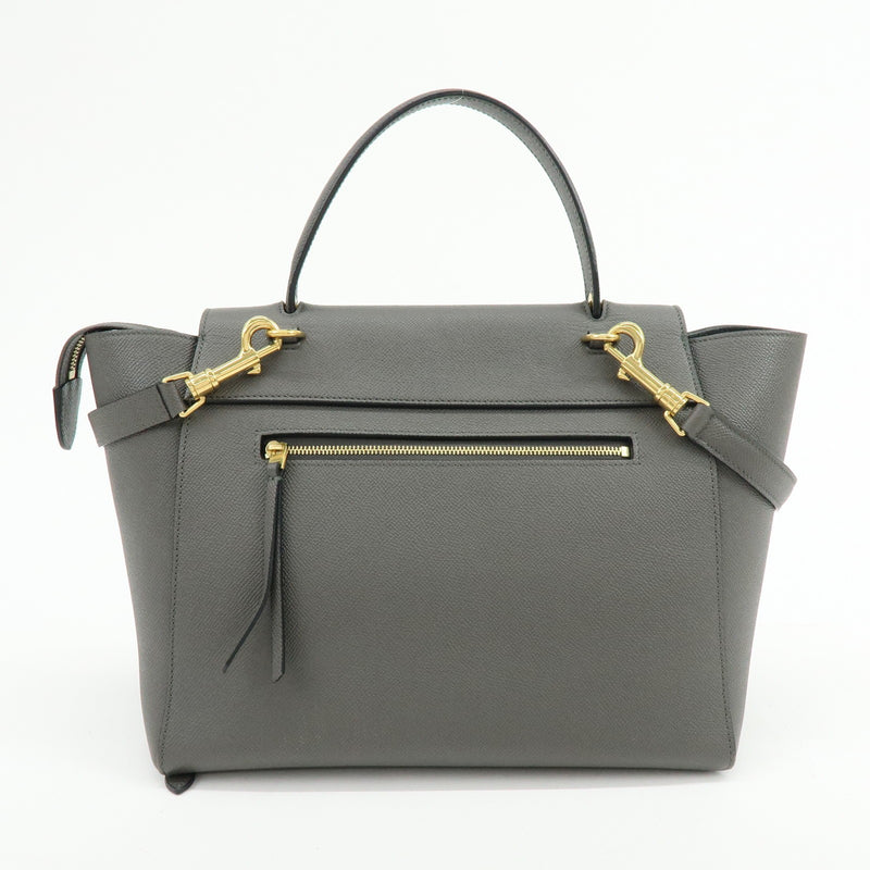 Celine Belt Textured Leather Gray Calfskin Bag