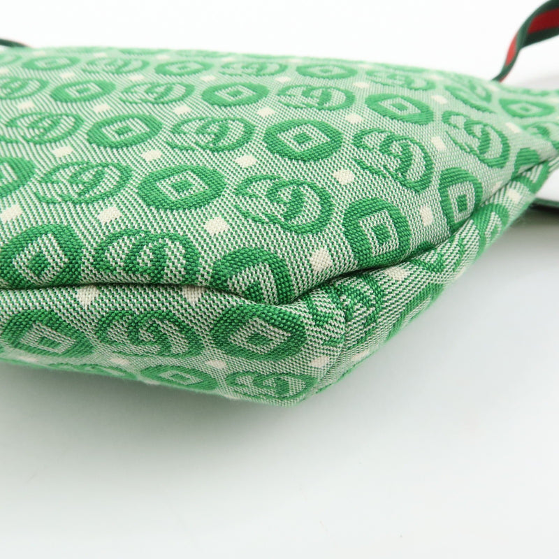 Gucci Childrens Belt Printed Gg Coated Canvas Green Bag