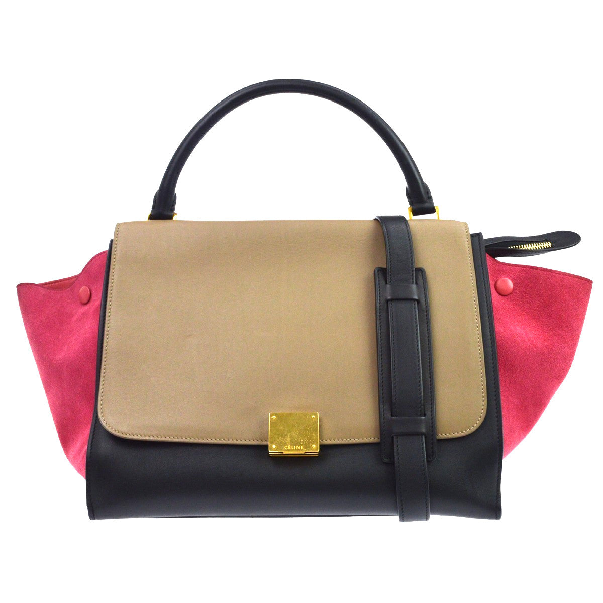 Celine Tricolor Trapeze Leather Multicolour Bag