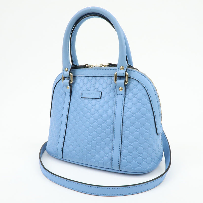 Gucci Convertible Dome Satchel Microguccissima Leather Blue