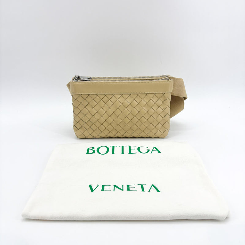 Bottega Veneta Duo Intrecciato Nappa Beige Leather Bag