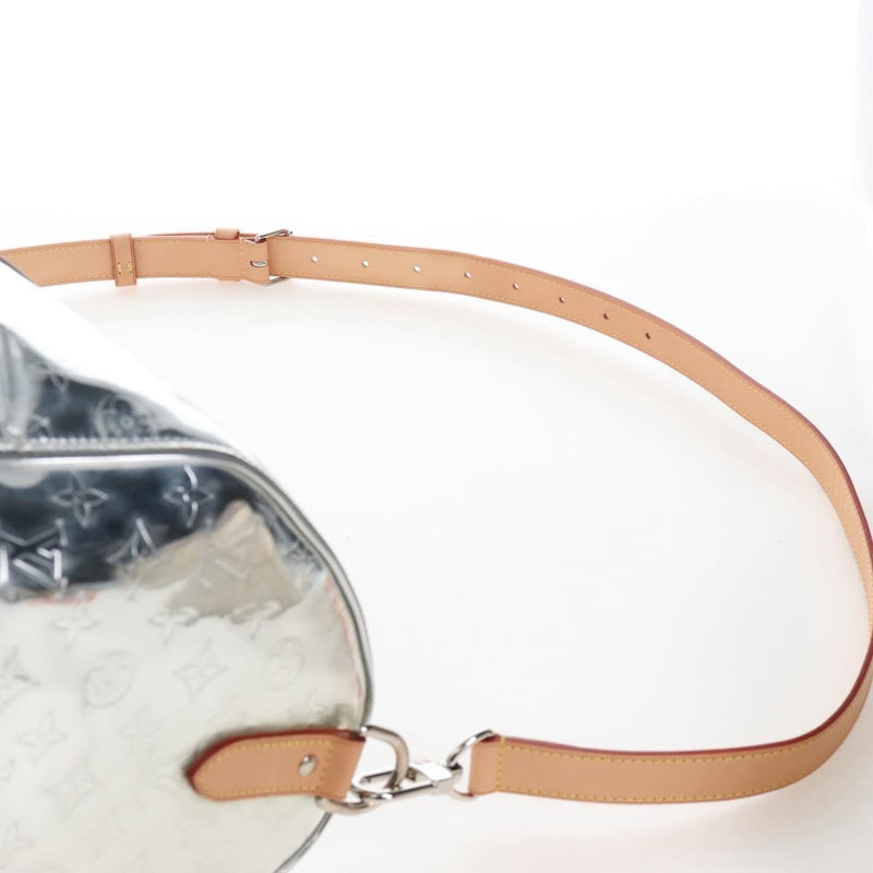 Louis Vuitton Keepall Bandouliere Monogram Mirror Coated Canvas Silver Leather Bag