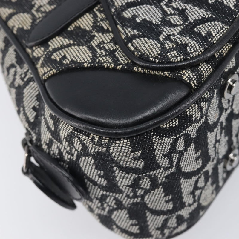 Christian Dior Trotter Double Saddle Canvas Black Bag